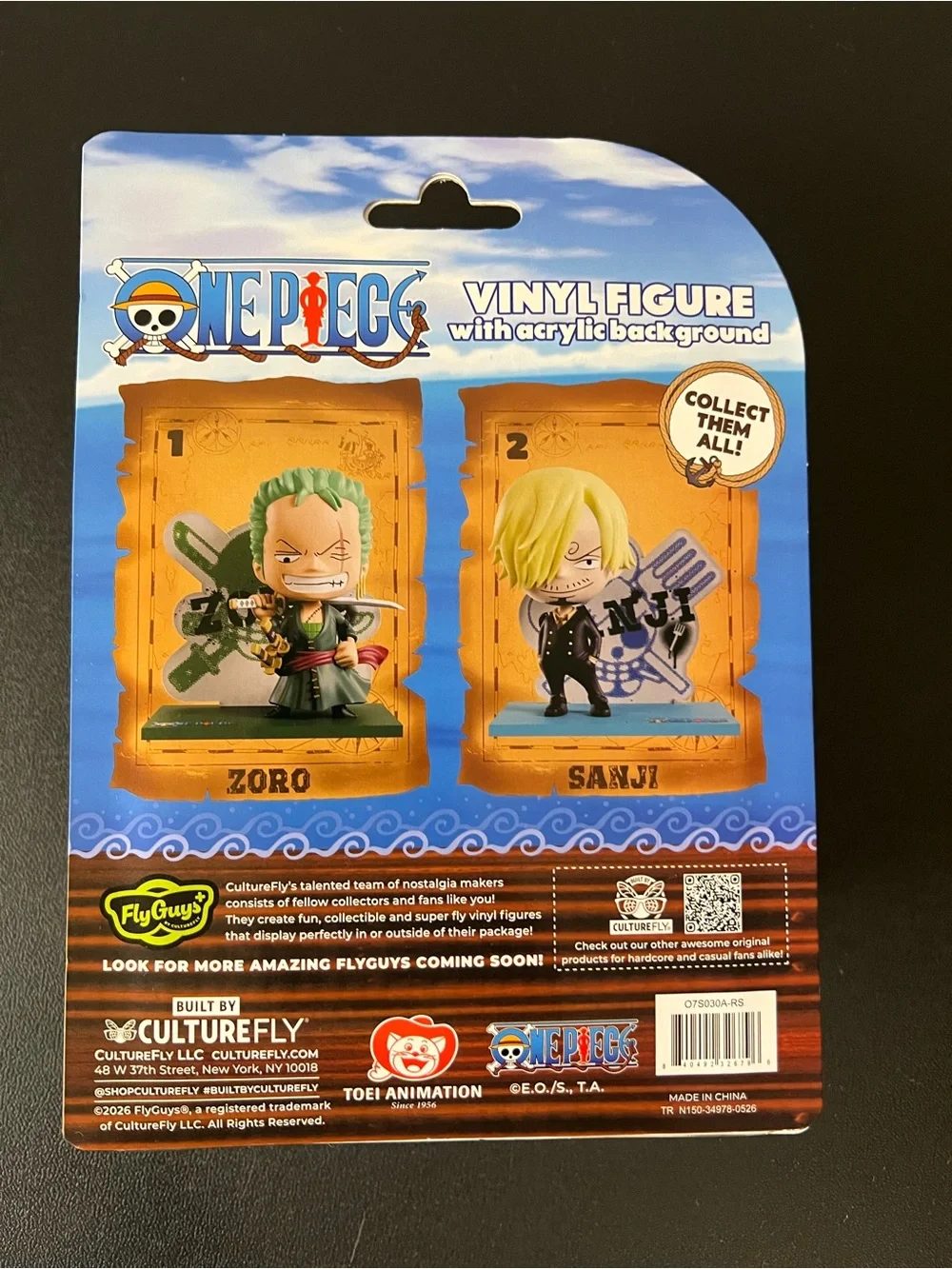 Fly Guys: One Piece - ZORO Vinyl Figure with Acrylic Background New